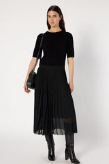 BILAL PLEATED JACQUARD SKIRT