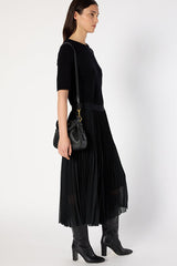BILAL PLEATED JACQUARD SKIRT