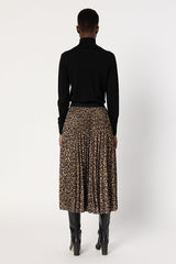 BABETTE LEOPARD PLEATED SKIRT