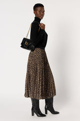 BABETTE LEOPARD PLEATED SKIRT