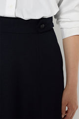 WHITE PLAIN A-LINE MIDI SKIRT