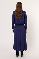 BELLA NAVY SATIN SKIRT