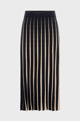BIBIANE TWO-TONE PLEATED KNIT SKIRT
