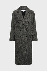 MOLY DOUBLE BREASTED HERRINGBONE LONG COAT