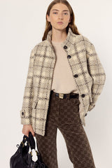 MANUELA SHORT CHECKED COAT
