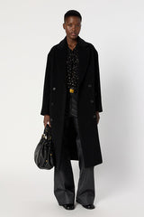 MAGALI DOUBLE BREASTED WOOL ANGORA COAT