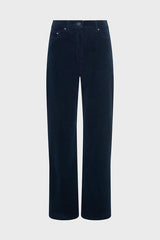 CELESTE NAVY CORDUROY STRAIGHT TROUSERS