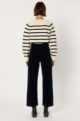 CELESTE NAVY CORDUROY STRAIGHT TROUSERS
