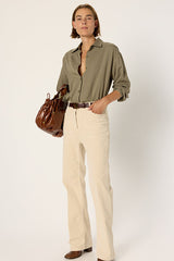 CHANTAL NATUREL CORDUROY FLARED TROUSERS
