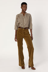 CHANTAL CINNAMON CORDUROY FLARED TROUSERS