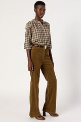 CHANTAL CINNAMON CORDUROY FLARED TROUSERS