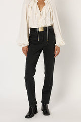 CARMEN BLACK BEIGE STRAIGHT JEANS