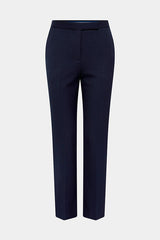 CELIA NAVY ELASTICATED BACK STRAIGHT TROUSERS
