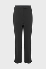 CORA BLACK ELASTICATED BACK STRAIGHT TROUSERS