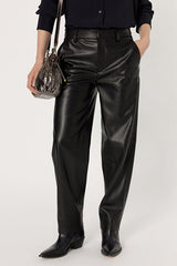 CARMEN FAUX LEATHER STRAIGHT TROUSERS