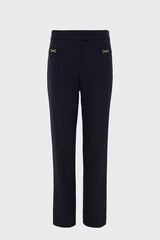 CALLIE NAVY GOLD TONE STRAIGHT TROUSERS