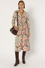 LIAN FLORAL MAXI SHIRT DRESS