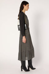 LOVA ELASTICATED POLKA DOTS MAXI DRESS