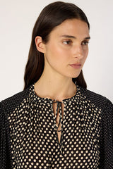 LOVA ELASTICATED POLKA DOTS MAXI DRESS