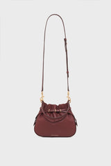 LE MINI ROMY CHERRY GRAINY LEATHER BUCKET BAG