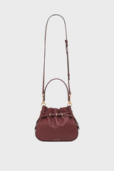 LE MINI ROMY CHERRY GRAINY LEATHER BUCKET BAG
