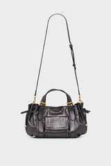 18H METALLIC BUBBLE LEATHER HANDBAG