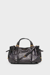 18H METALLIC BUBBLE LEATHER HANDBAG