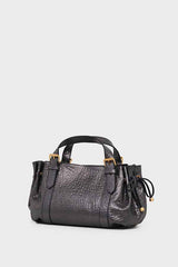 18H METALLIC BUBBLE LEATHER HANDBAG