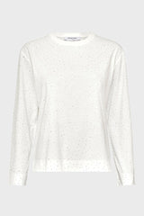 HERMINE ECRU GLITTER COTTON T-SHIRT