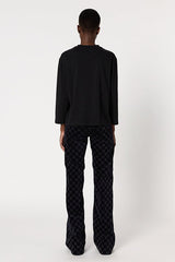 HERMINE BLACK GLITTER COTTON T-SHIRT