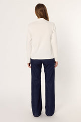 HANIA RHINESTONE COTTON POLO SHIRT