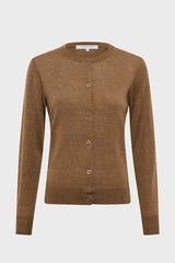 ESTELLE CAMEL FINE MERINO WOOL CARDIGAN