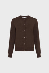 ESTELLE BROWN FINE MERINO WOOL CARDIGAN