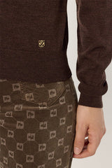 ESTELLE BROWN FINE MERINO WOOL CARDIGAN