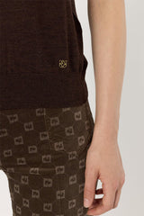 ELSA BROWN SLEEVELESS ROUND NECK FINE WOOL SWEATER