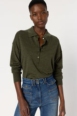 EMELINE FINE WOOL POLO SHIRT