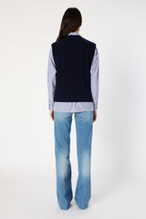 EVITA SLEEVELESS V-NECK SWEATER