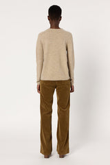EVA PINK BEIGE ROLLED EDGE WOOL SWEATER