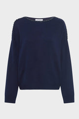 ESME RHINESTONES LOOSE FITTING WOOL SWEATER