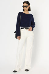 ESME RHINESTONES LOOSE FITTING WOOL SWEATER