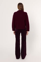 ENORA BURGUNDY POLO SHIRT STYLE NECK WOOL SWEATER