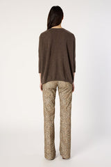 ESMEE BROWN OVERSIZED CASHMERE V-NECK SWEATER