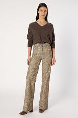 ESMEE BROWN OVERSIZED CASHMERE V-NECK SWEATER