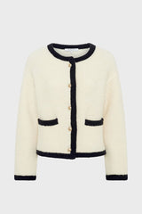 EWA CONTRASTING BOUCLE CARDIGAN