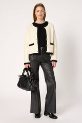 EWA CONTRASTING BOUCLE CARDIGAN