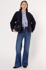 ELVIRA FURRY STYLE ZIPPERED CARDIGAN