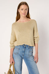 ELIANNA GOLD-TONE KNIT SWEATER