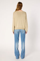 ELIANNA GOLD-TONE KNIT SWEATER