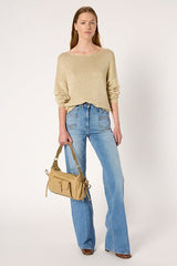 ELIANNA GOLD-TONE KNIT SWEATER