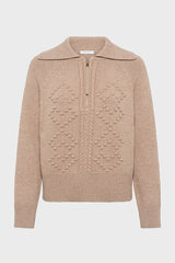 EDENA ZIPPERED COLLAR LUREX SWEATER